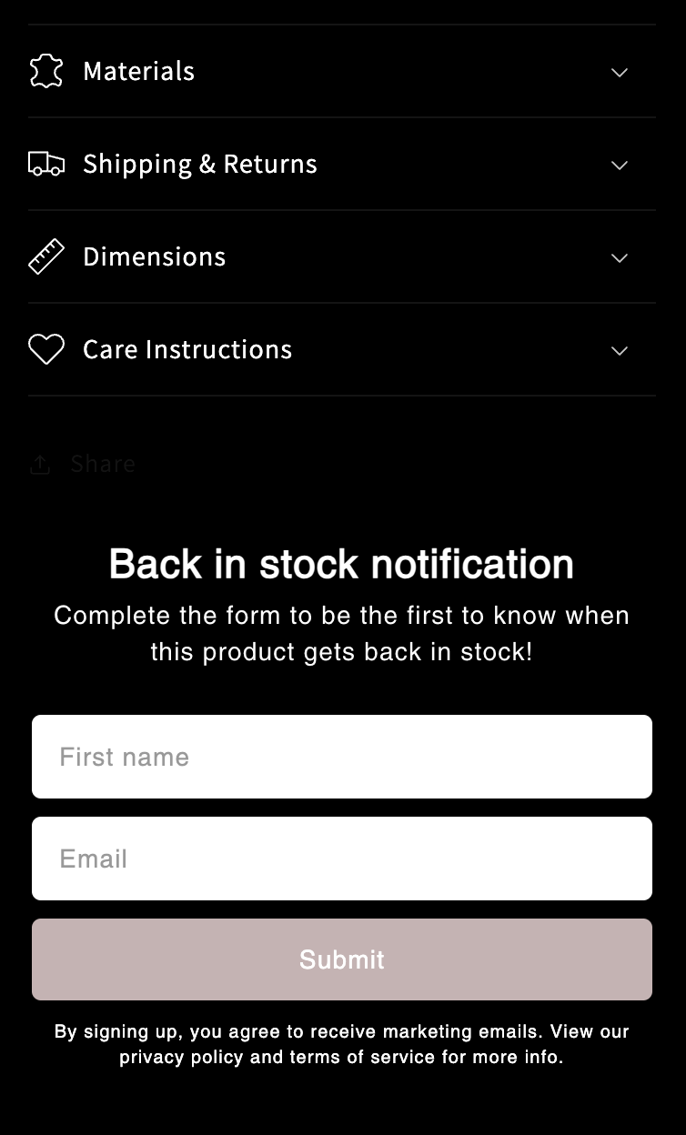 How to send free product specific 'back in stock' emails in Shopify