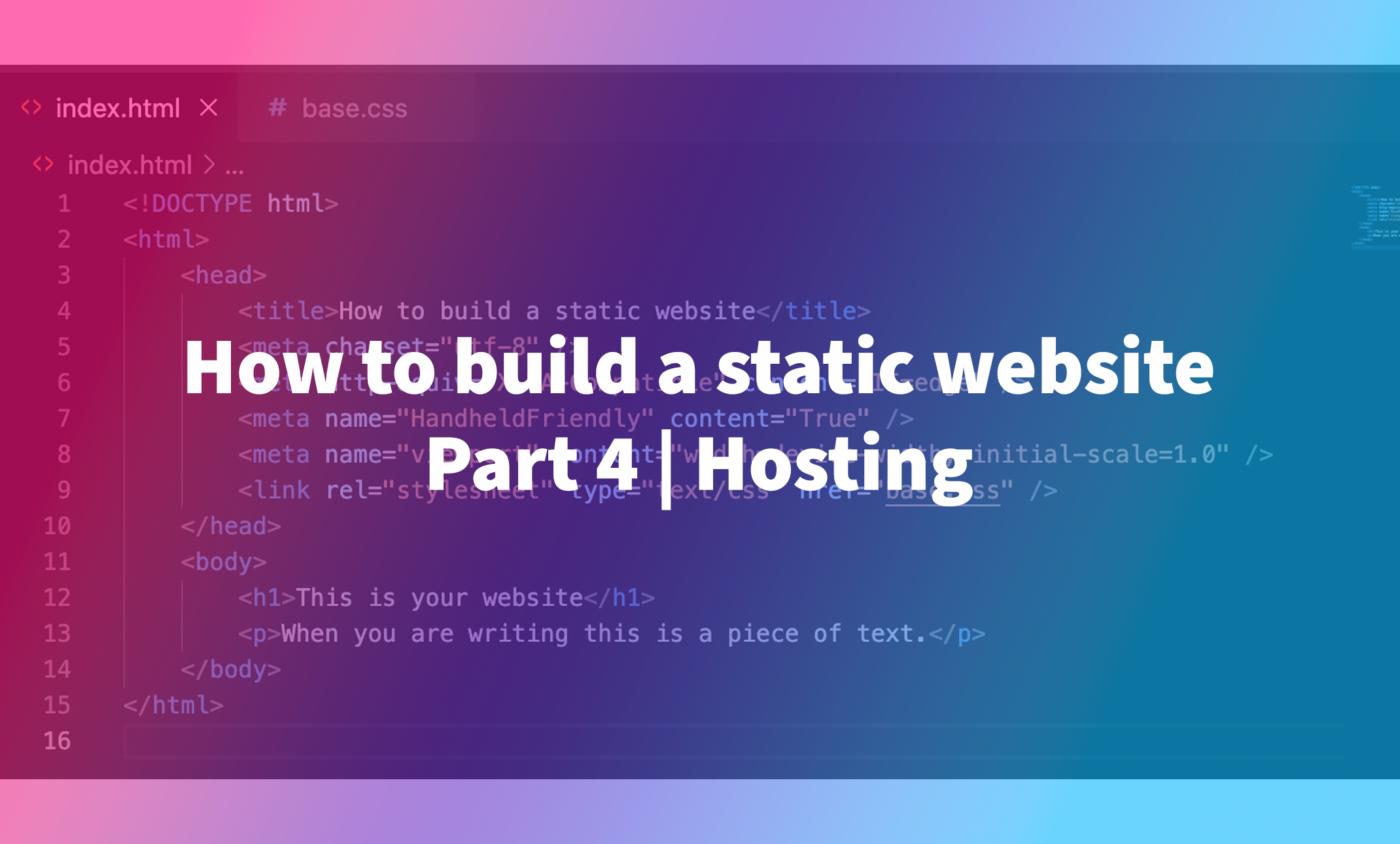 How to build a static website - Part 4 | Hosting
